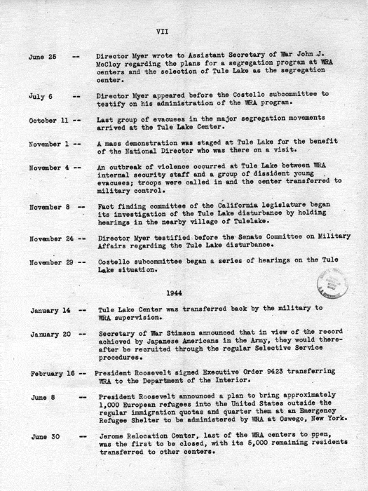 Report, WRA [War Relocation Authority], A story of Human Conservation, not dated, c. late 1946. The final report of WRA director Dillon S. Myer. Papers of Harry S. Truman: Official File.