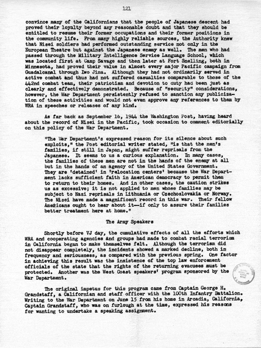 Report, WRA [War Relocation Authority], A story of Human Conservation, not dated, c. late 1946. The final report of WRA director Dillon S. Myer. Papers of Harry S. Truman: Official File.