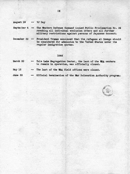 Report, WRA [War Relocation Authority], A story of Human Conservation, not dated, c. late 1946. The final report of WRA director Dillon S. Myer. Papers of Harry S. Truman: Official File.