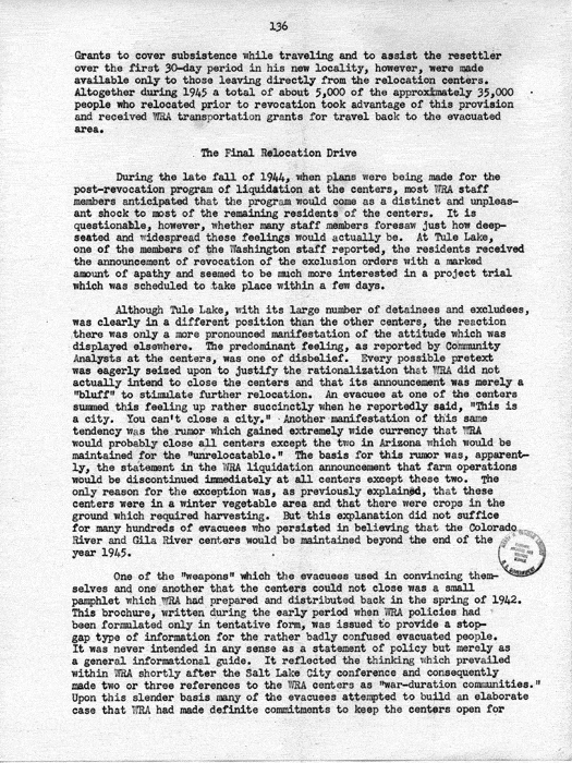 Report, WRA [War Relocation Authority], A story of Human Conservation, not dated, c. late 1946. The final report of WRA director Dillon S. Myer. Papers of Harry S. Truman: Official File.