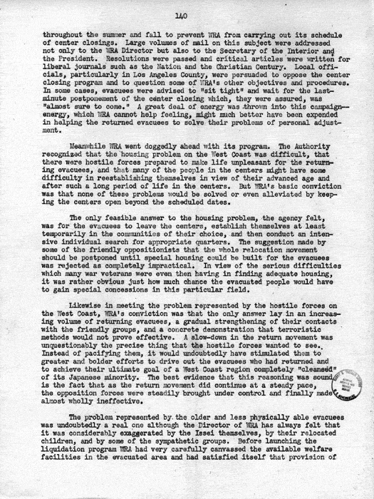 Report, WRA [War Relocation Authority], A story of Human Conservation, not dated, c. late 1946. The final report of WRA director Dillon S. Myer. Papers of Harry S. Truman: Official File.