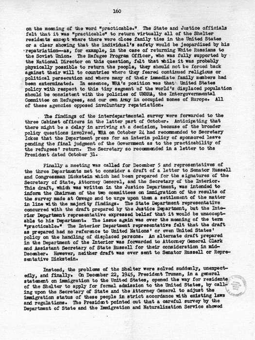 Report, WRA [War Relocation Authority], A story of Human Conservation, not dated, c. late 1946. The final report of WRA director Dillon S. Myer. Papers of Harry S. Truman: Official File.