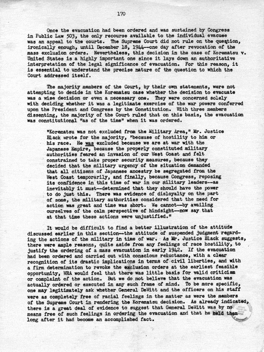 Report, WRA [War Relocation Authority], A story of Human Conservation, not dated, c. late 1946. The final report of WRA director Dillon S. Myer. Papers of Harry S. Truman: Official File.