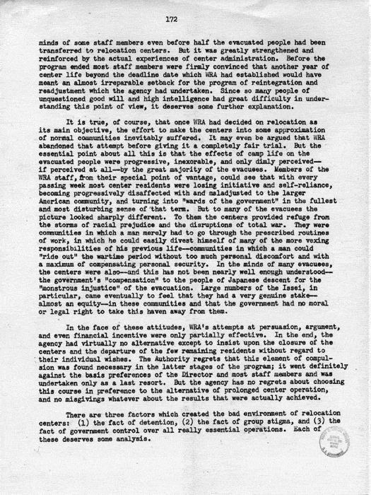 Report, WRA [War Relocation Authority], A story of Human Conservation, not dated, c. late 1946. The final report of WRA director Dillon S. Myer. Papers of Harry S. Truman: Official File.