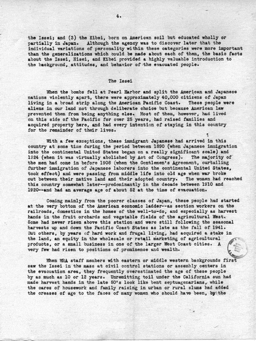 Report, WRA [War Relocation Authority], A story of Human Conservation, not dated, c. late 1946. The final report of WRA director Dillon S. Myer. Papers of Harry S. Truman: Official File.