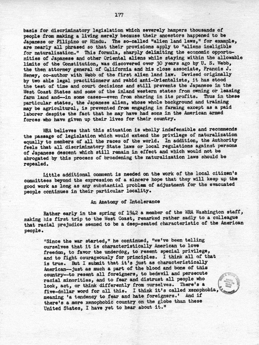 Report, WRA [War Relocation Authority], A story of Human Conservation, not dated, c. late 1946. The final report of WRA director Dillon S. Myer. Papers of Harry S. Truman: Official File.