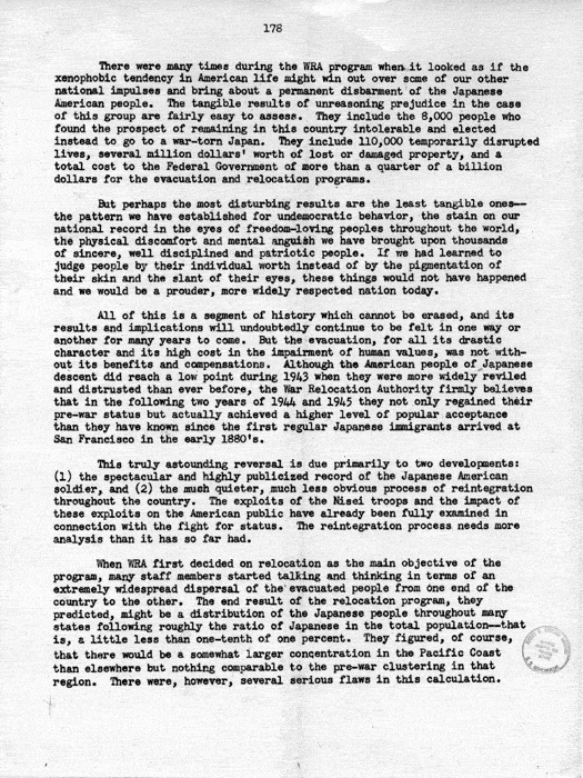 Report, WRA [War Relocation Authority], A story of Human Conservation, not dated, c. late 1946. The final report of WRA director Dillon S. Myer. Papers of Harry S. Truman: Official File.