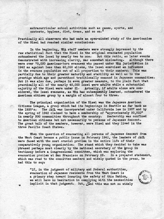 Report, WRA [War Relocation Authority], A story of Human Conservation, not dated, c. late 1946. The final report of WRA director Dillon S. Myer. Papers of Harry S. Truman: Official File.