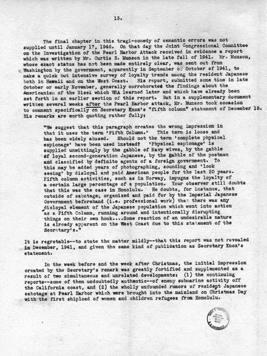 Report, WRA [War Relocation Authority], A story of Human Conservation, not dated, c. late 1946. The final report of WRA director Dillon S. Myer. Papers of Harry S. Truman: Official File.