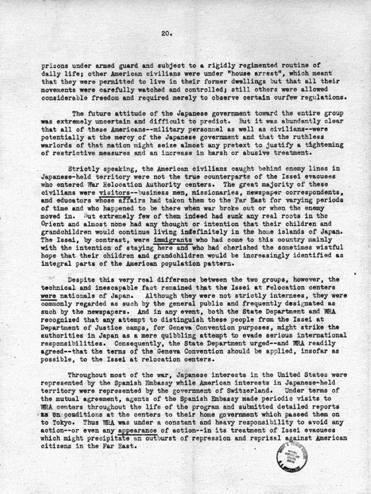 Report, WRA [War Relocation Authority], A story of Human Conservation, not dated, c. late 1946. The final report of WRA director Dillon S. Myer. Papers of Harry S. Truman: Official File.