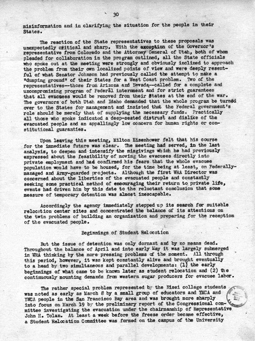 Report, WRA [War Relocation Authority], A story of Human Conservation, not dated, c. late 1946. The final report of WRA director Dillon S. Myer. Papers of Harry S. Truman: Official File.