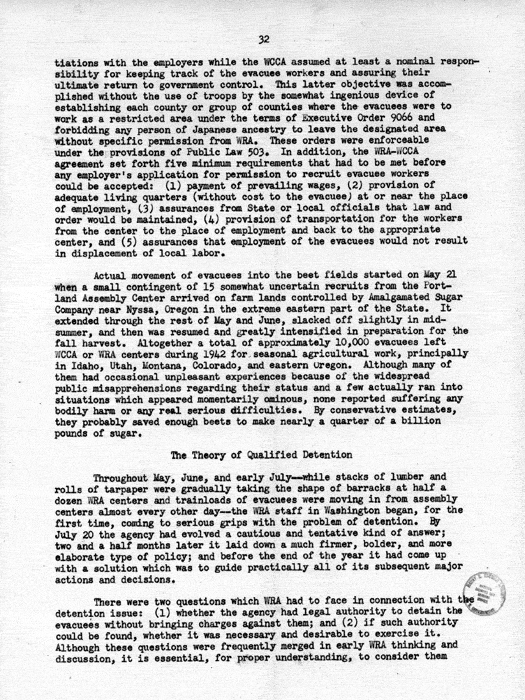 Report, WRA [War Relocation Authority], A story of Human Conservation, not dated, c. late 1946. The final report of WRA director Dillon S. Myer. Papers of Harry S. Truman: Official File.