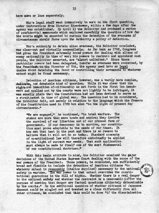 Report, WRA [War Relocation Authority], A story of Human Conservation, not dated, c. late 1946. The final report of WRA director Dillon S. Myer. Papers of Harry S. Truman: Official File.