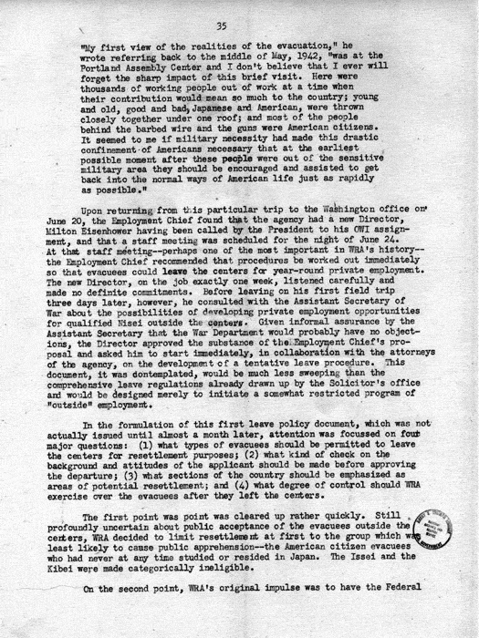 Report, WRA [War Relocation Authority], A story of Human Conservation, not dated, c. late 1946. The final report of WRA director Dillon S. Myer. Papers of Harry S. Truman: Official File.