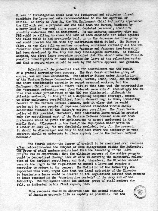 Report, WRA [War Relocation Authority], A story of Human Conservation, not dated, c. late 1946. The final report of WRA director Dillon S. Myer. Papers of Harry S. Truman: Official File.