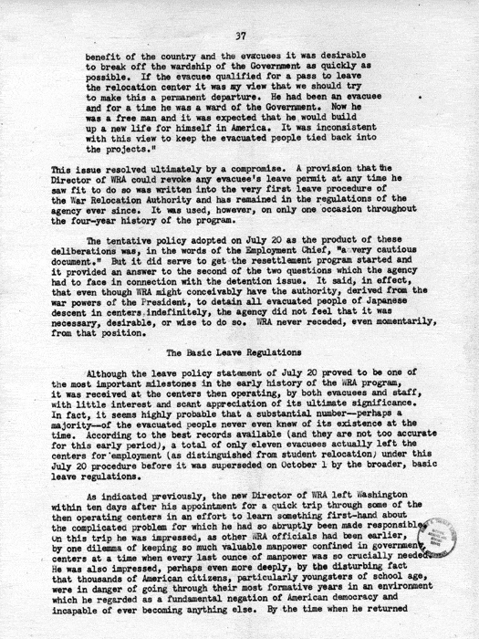 Report, WRA [War Relocation Authority], A story of Human Conservation, not dated, c. late 1946. The final report of WRA director Dillon S. Myer. Papers of Harry S. Truman: Official File.