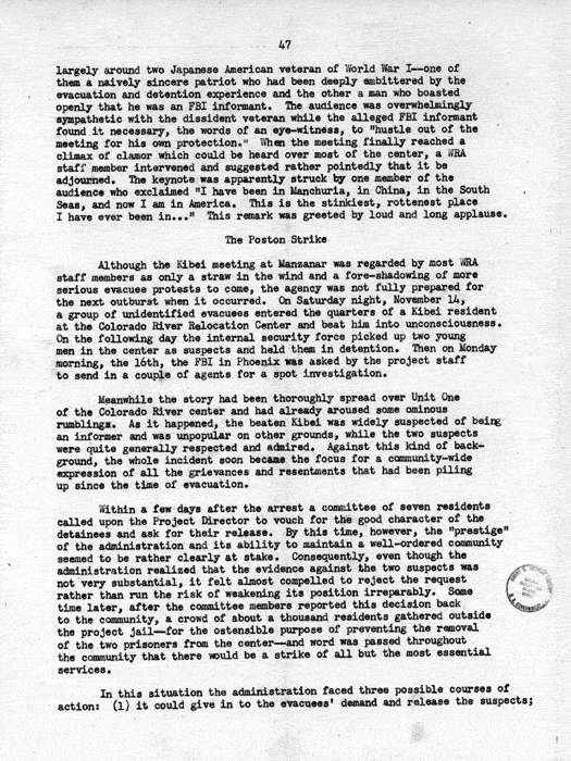 Report, WRA [War Relocation Authority], A story of Human Conservation, not dated, c. late 1946. The final report of WRA director Dillon S. Myer. Papers of Harry S. Truman: Official File.