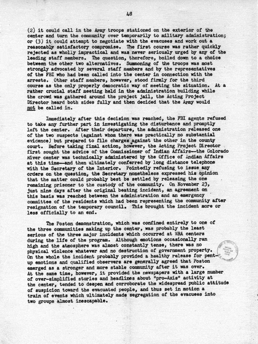 Report, WRA [War Relocation Authority], A story of Human Conservation, not dated, c. late 1946. The final report of WRA director Dillon S. Myer. Papers of Harry S. Truman: Official File.