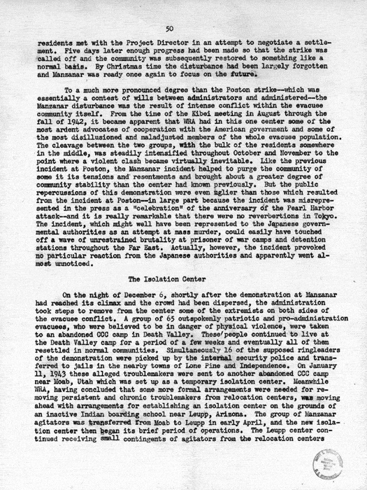 Report, WRA [War Relocation Authority], A story of Human Conservation, not dated, c. late 1946. The final report of WRA director Dillon S. Myer. Papers of Harry S. Truman: Official File.