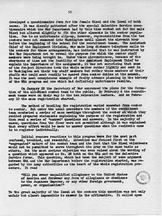 Report, WRA [War Relocation Authority], A story of Human Conservation, not dated, c. late 1946. The final report of WRA director Dillon S. Myer. Papers of Harry S. Truman: Official File.