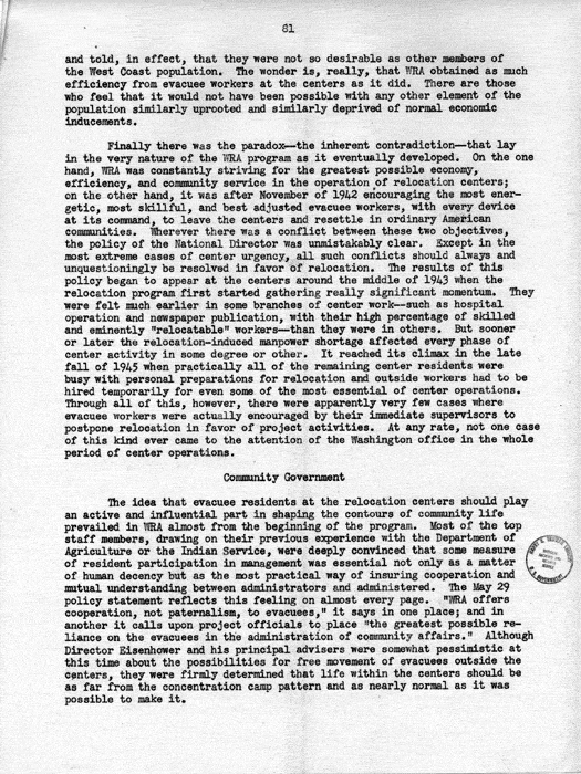 Report, WRA [War Relocation Authority], A story of Human Conservation, not dated, c. late 1946. The final report of WRA director Dillon S. Myer. Papers of Harry S. Truman: Official File.