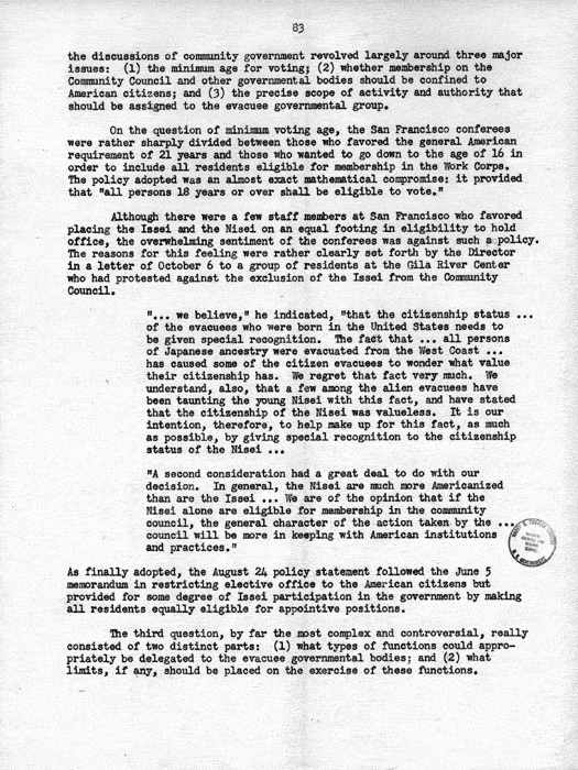 Report, WRA [War Relocation Authority], A story of Human Conservation, not dated, c. late 1946. The final report of WRA director Dillon S. Myer. Papers of Harry S. Truman: Official File.