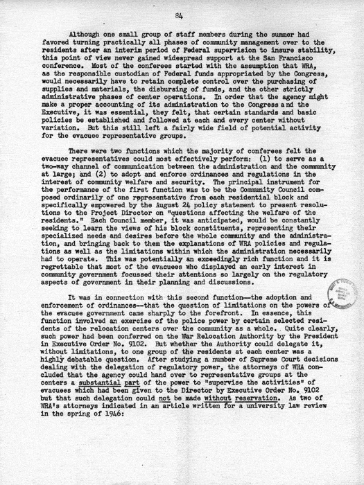 Report, WRA [War Relocation Authority], A story of Human Conservation, not dated, c. late 1946. The final report of WRA director Dillon S. Myer. Papers of Harry S. Truman: Official File.