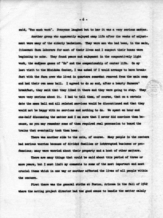 Speech of Dillon S. Myer, to be delivered July 27, 1962, Pioneer Banquet, 17th Biennial National Convention, Japanese American Citizens League…, Seattle, Washington. Papers of Dillon S. Myer.