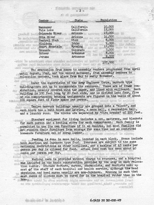 Report, Japanese-Americans in Relocation Centers, March 1943. Papers of Philleo Nash.