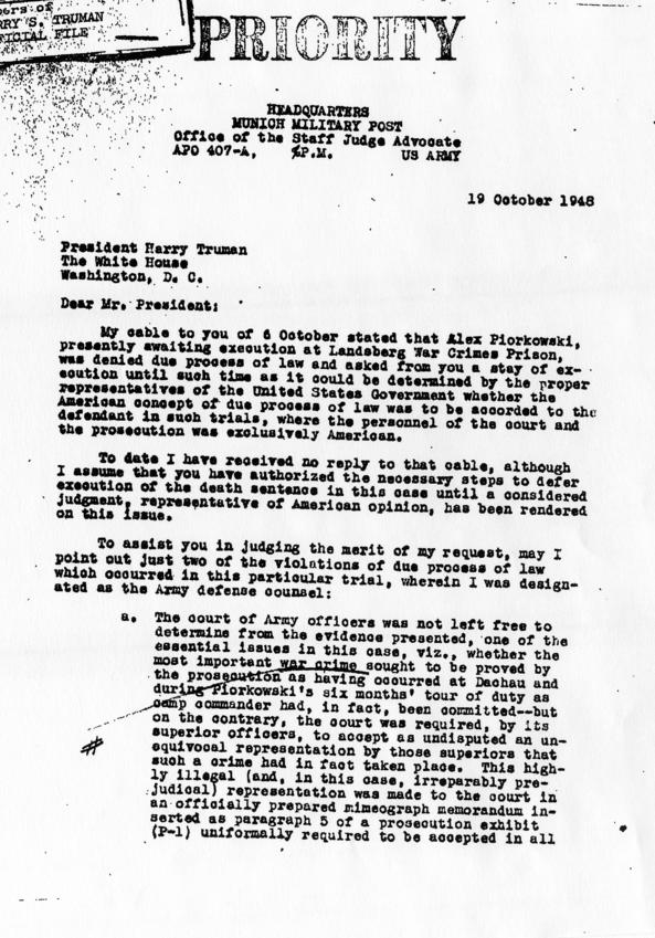 Letter from Bigelow Boysen to Harry S. Truman