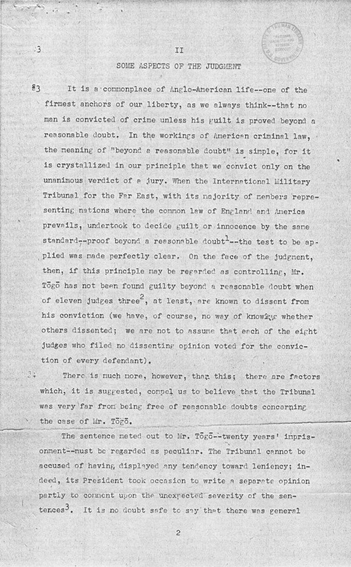 Ben Bruce Blakeney, Petition to the Supreme Commander For the Allied Powers