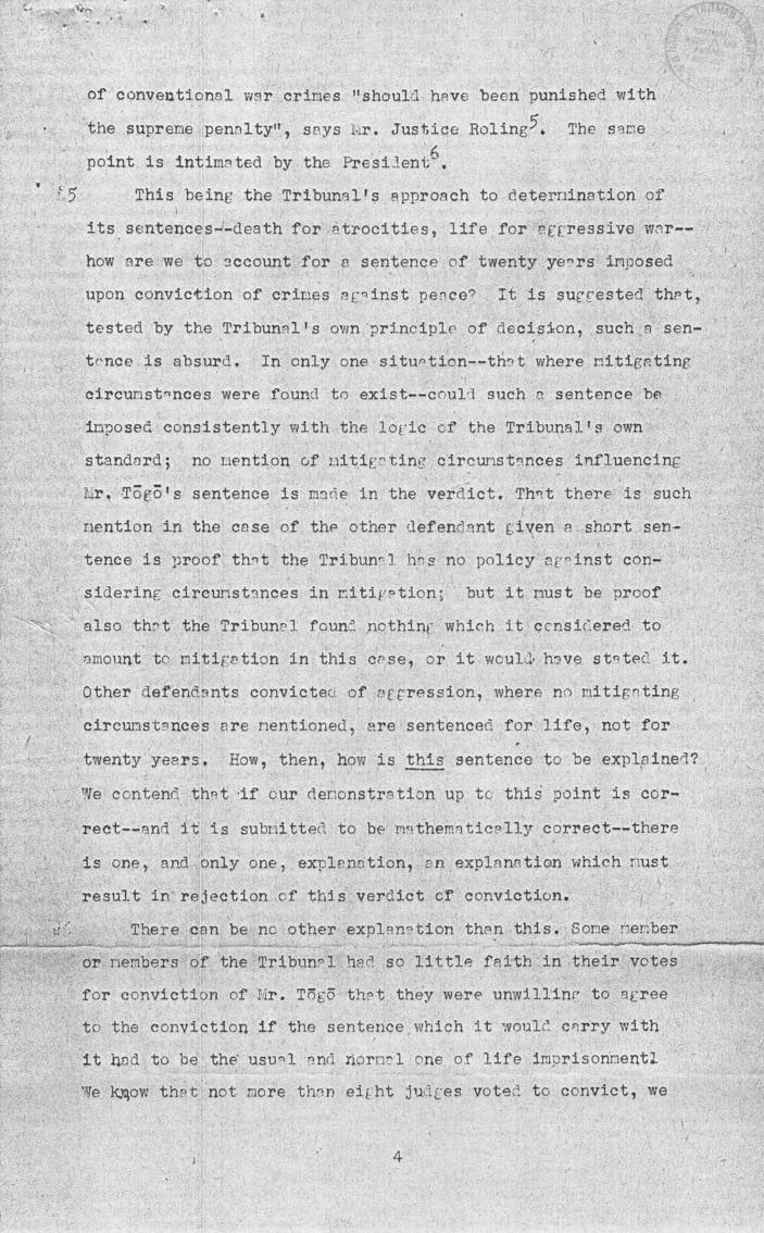 Ben Bruce Blakeney, Petition to the Supreme Commander For the Allied Powers