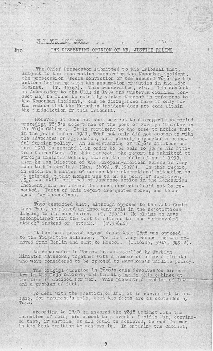 Ben Bruce Blakeney, Petition to the Supreme Commander For the Allied Powers