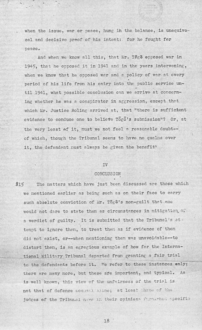 Ben Bruce Blakeney, Petition to the Supreme Commander For the Allied Powers