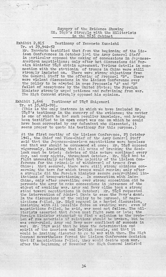 Ben Bruce Blakeney, Petition to the Supreme Commander For the Allied Powers