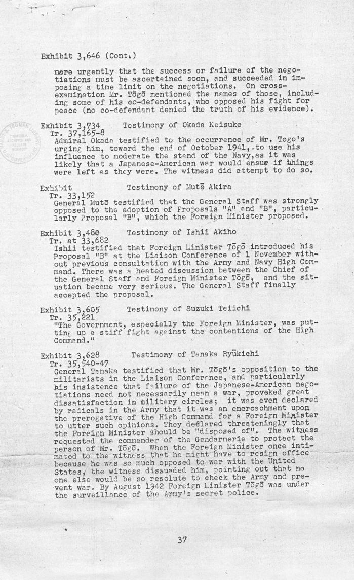 Ben Bruce Blakeney, Petition to the Supreme Commander For the Allied Powers