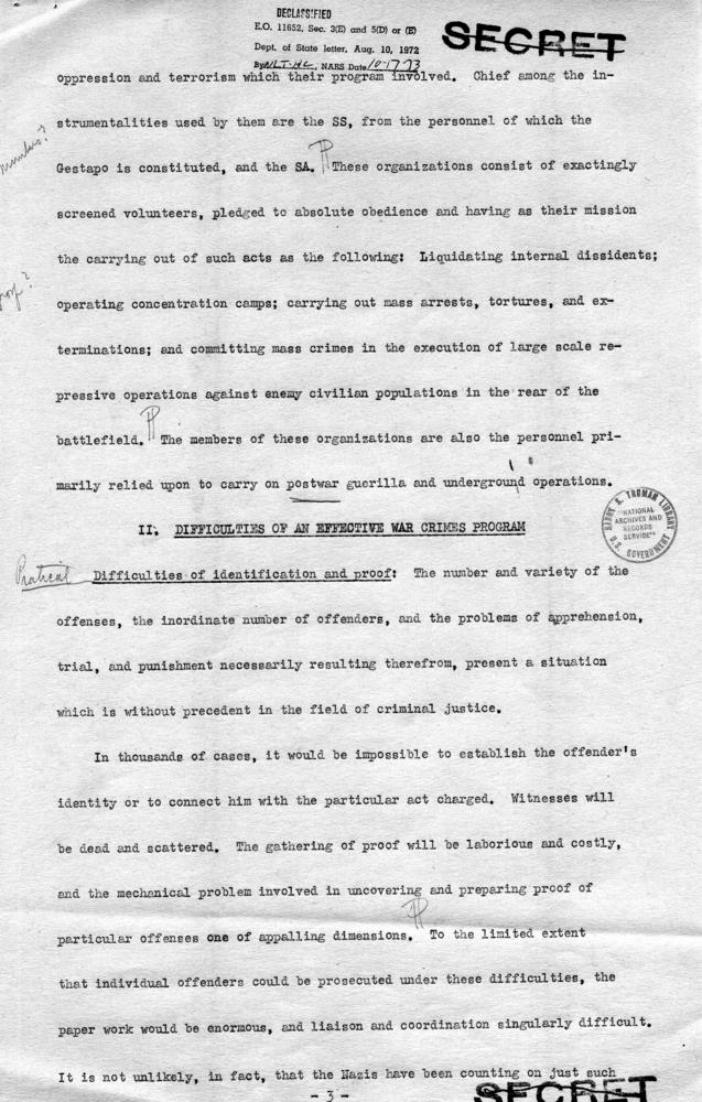 Draft Memorandum for Franklin D. Roosevelt