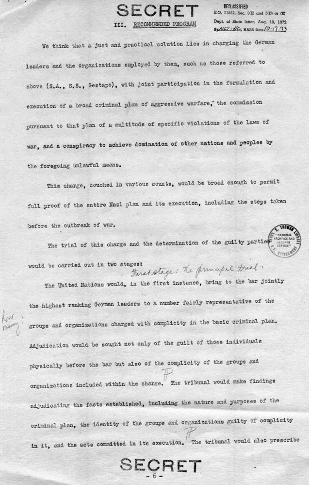 Draft Memorandum for Franklin D. Roosevelt