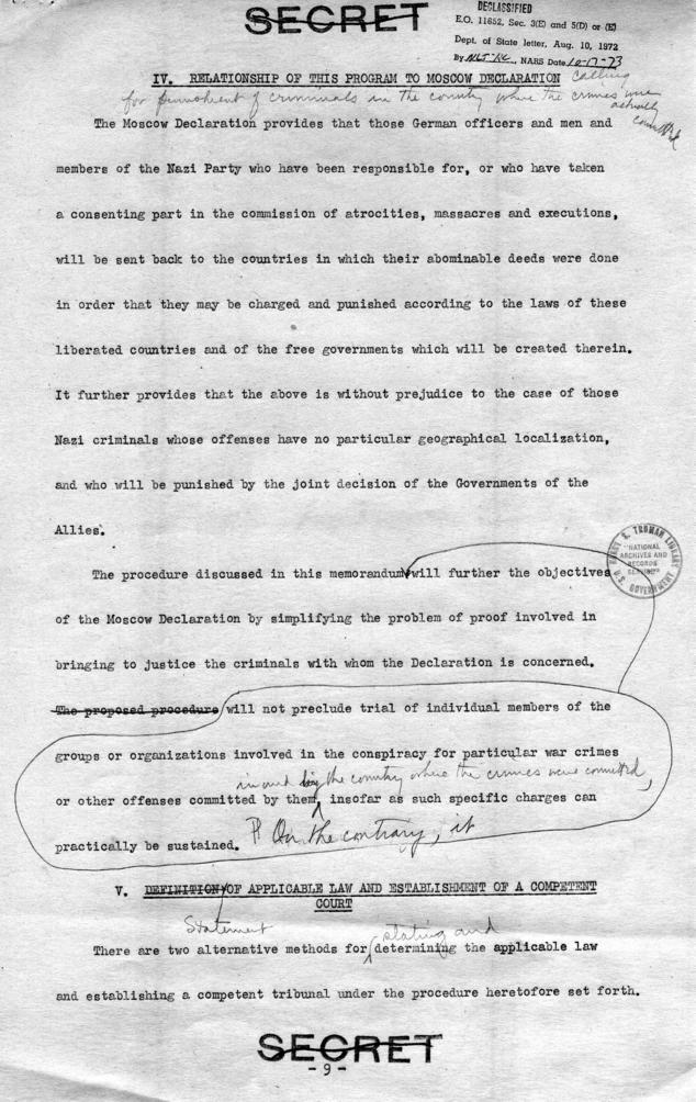 Draft Memorandum for Franklin D. Roosevelt