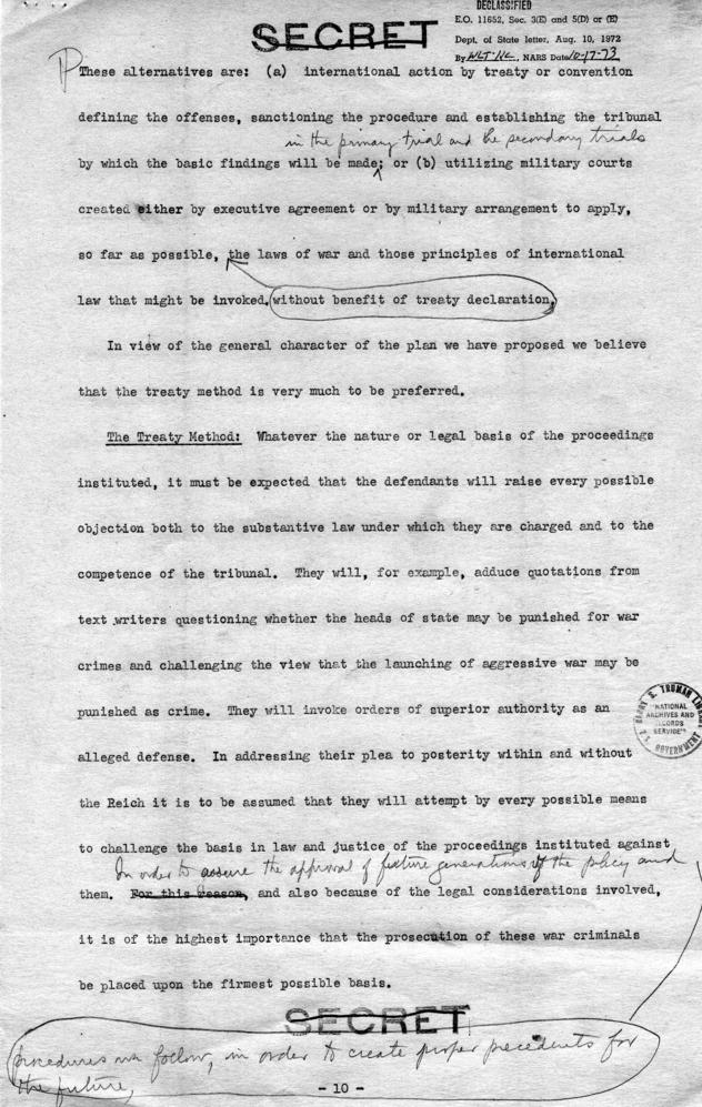 Draft Memorandum for Franklin D. Roosevelt