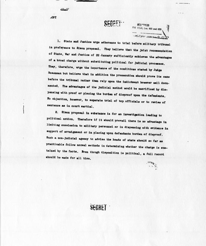 Memorandum from R.A. Cutter to Samuel Rosenman. accompanied by a letter and memorandum from Herbert Weschler to R. A. Cutter