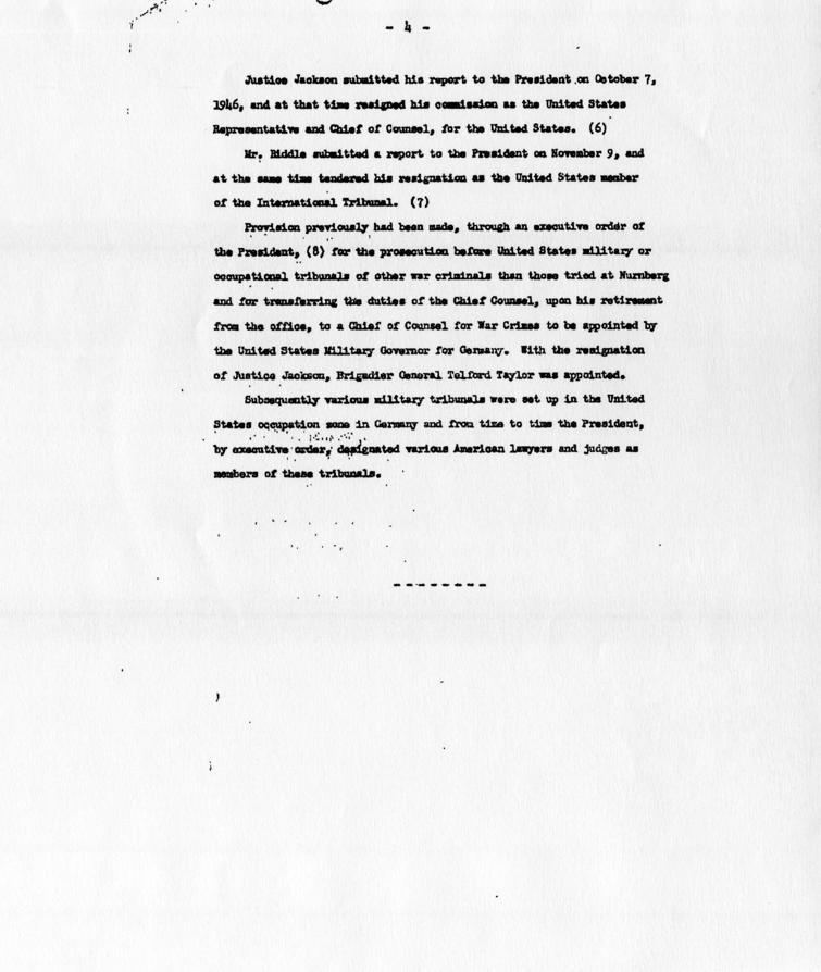 Memorandum entitled \"The War Crimes Trials (The Appointment of Justice Robert H. Jackson)\"