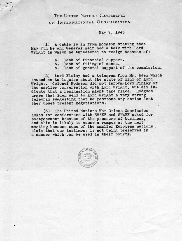 Memorandum from Henry Morgenthau to Samuel Rosenman, accompanied by related memoranda