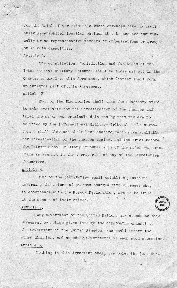 Letter from William Donovan to Samuel Rosenman, accompanied by a letter and memorandum from Robert Jackson to Samuel Rosenman