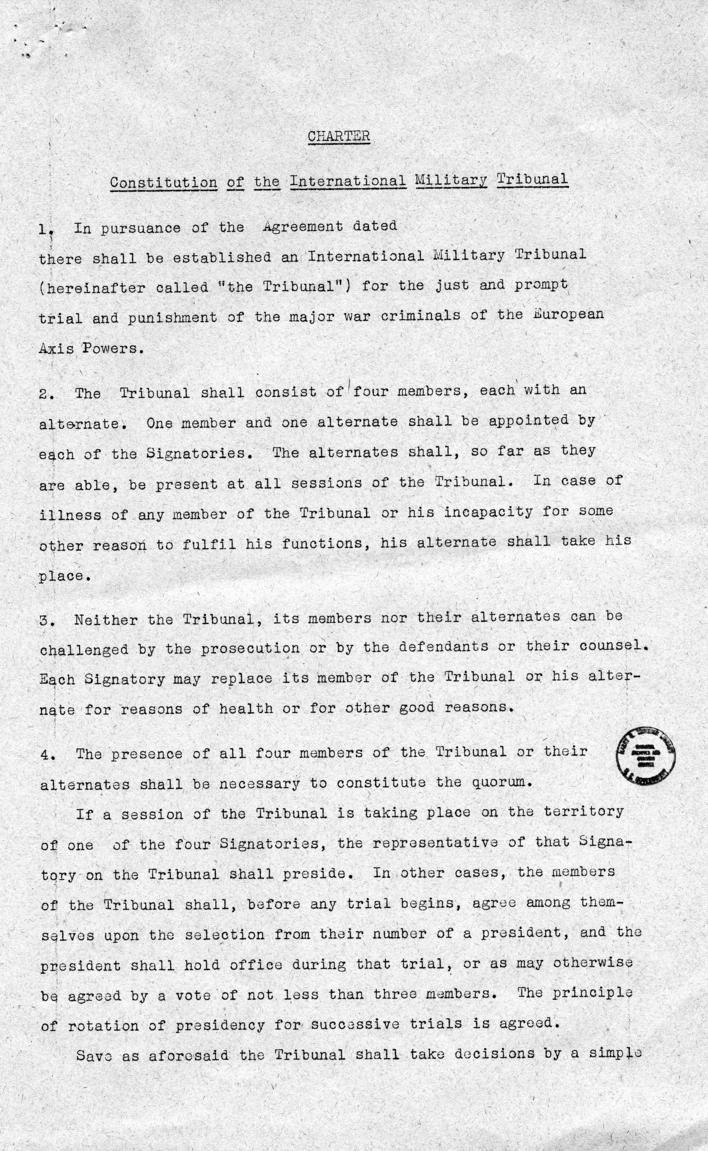 Letter from William Donovan to Samuel Rosenman, accompanied by a letter and memorandum from Robert Jackson to Samuel Rosenman