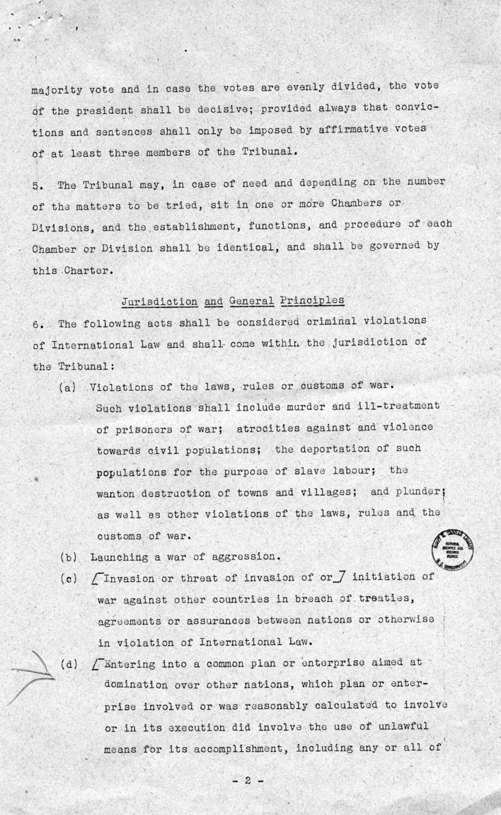 Letter from William Donovan to Samuel Rosenman, accompanied by a letter and memorandum from Robert Jackson to Samuel Rosenman