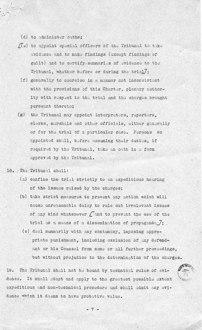 Letter from William Donovan to Samuel Rosenman, accompanied by a letter and memorandum from Robert Jackson to Samuel Rosenman