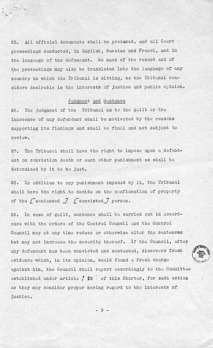 Letter from William Donovan to Samuel Rosenman, accompanied by a letter and memorandum from Robert Jackson to Samuel Rosenman