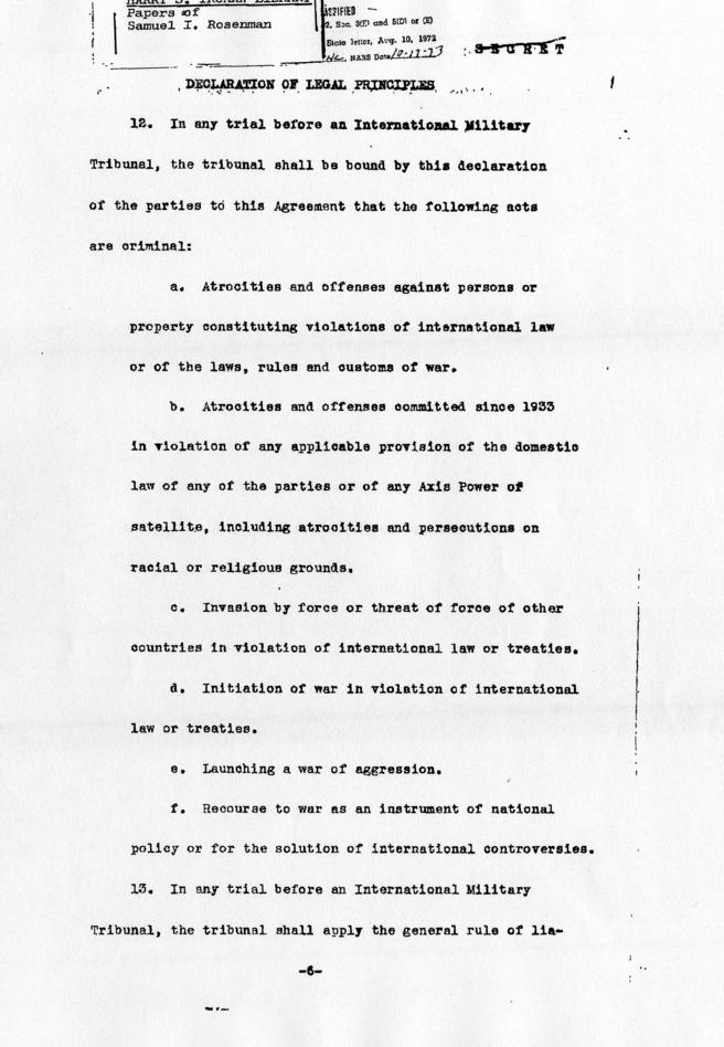 Executive Agreement Relating to the Prosecution of European Axis War Criminals