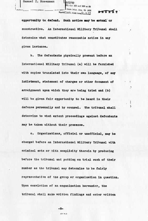Executive Agreement Relating to the Prosecution of European Axis War Criminals